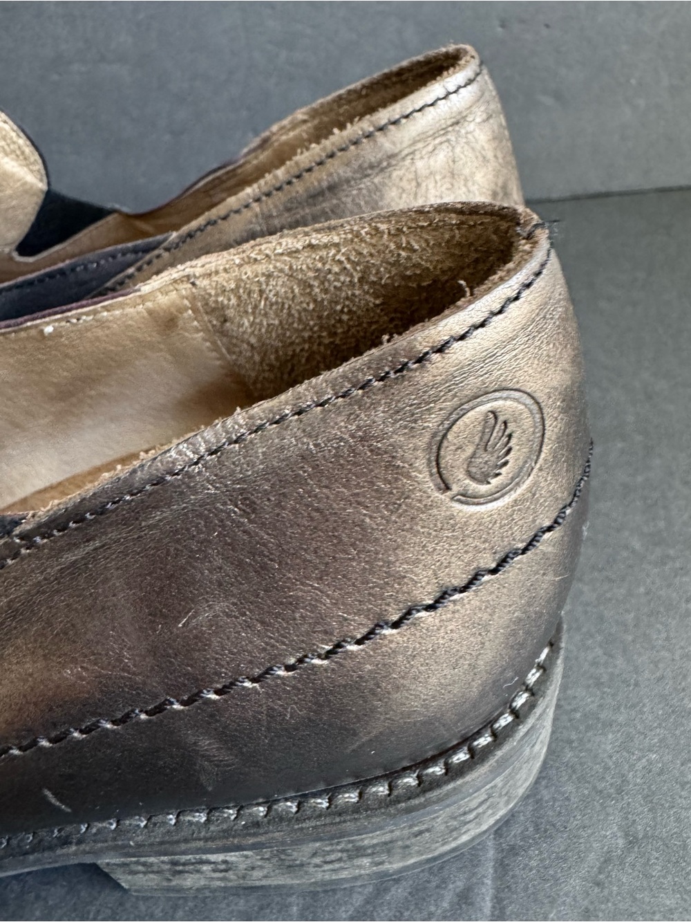 Casta Loafers Metallic Leather Shoes Slip On Vintage Style 39 - Picture 6 of 13